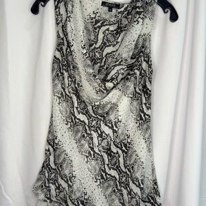 Renuar Black and White Snake Print Camisole